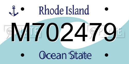 M702479 Rhode Island License Plate