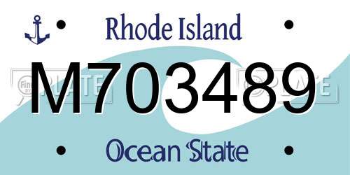 M703489 Rhode Island License Plate