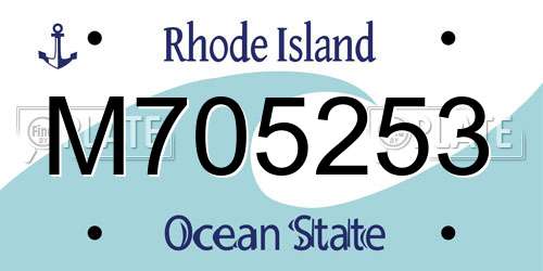 M705253 Rhode Island License Plate