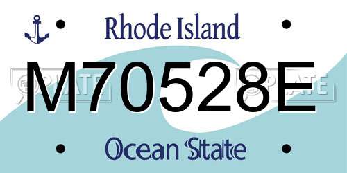 M70528E Rhode Island License Plate