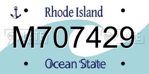 M707429 Rhode Island License Plate