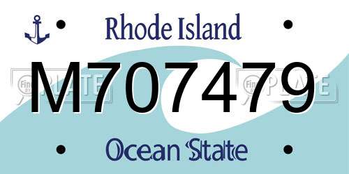 M707479 Rhode Island License Plate