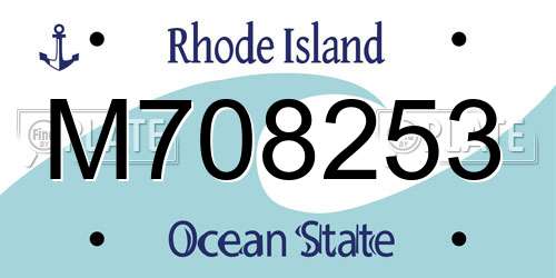 M708253 Rhode Island License Plate