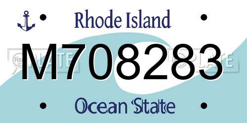 M708283 Rhode Island License Plate