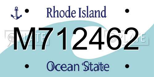 M712462 Rhode Island License Plate
