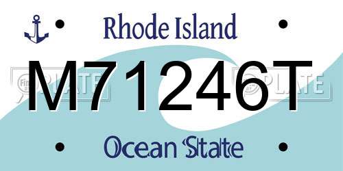 M71246T Rhode Island License Plate