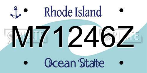 M71246Z Rhode Island License Plate