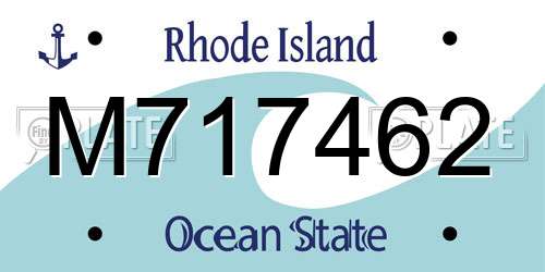 M717462 Rhode Island License Plate