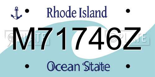 M71746Z Rhode Island License Plate