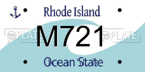 M721 Rhode Island License Plate