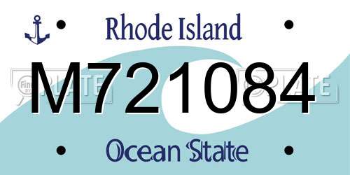 M721084 Rhode Island License Plate