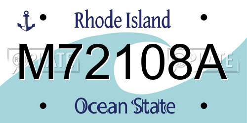 M72108A Rhode Island License Plate