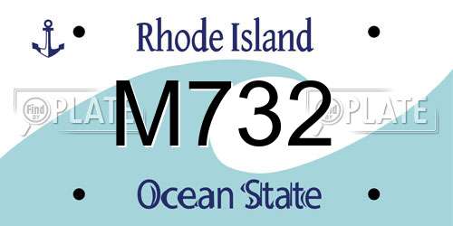 M732 Rhode Island License Plate