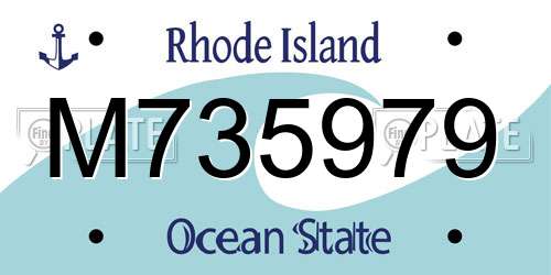 M735979 Rhode Island License Plate