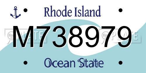 M738979 Rhode Island License Plate