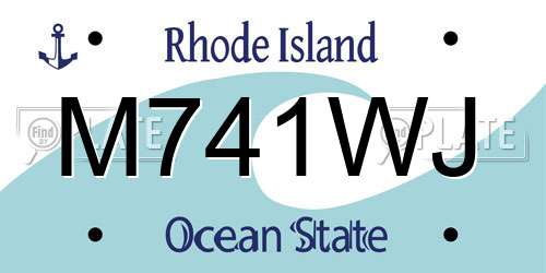 M741WJ Rhode Island License Plate