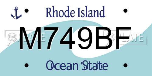 M749BF Rhode Island License Plate