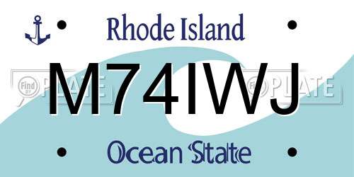 M74IWJ Rhode Island License Plate