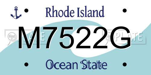 M7522G Rhode Island License Plate
