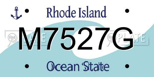 M7527G Rhode Island License Plate