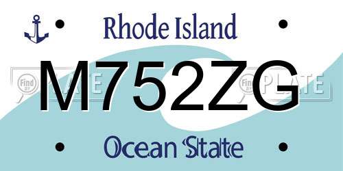 M752ZG Rhode Island License Plate