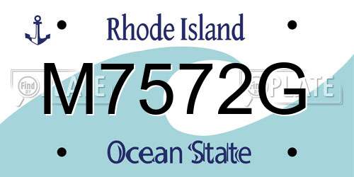 M7572G Rhode Island License Plate