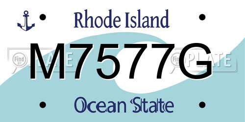 M7577G Rhode Island License Plate
