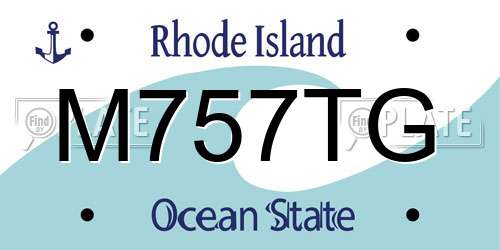 M757TG Rhode Island License Plate