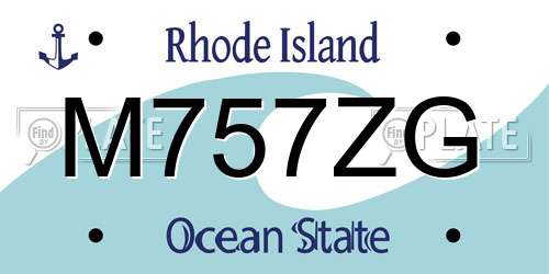 M757ZG Rhode Island License Plate