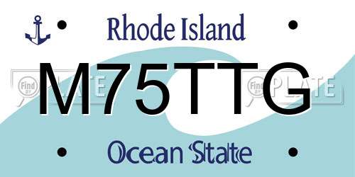 M75TTG Rhode Island License Plate