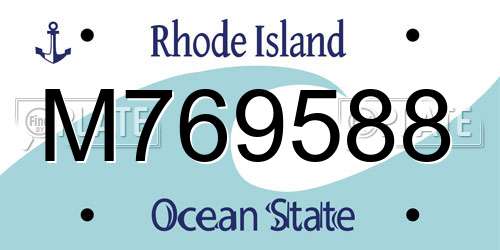 M769588 Rhode Island License Plate