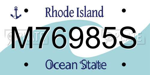 M76985S Rhode Island License Plate