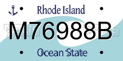 M76988B Rhode Island License Plate