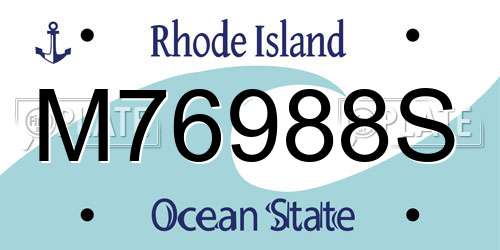 M76988S Rhode Island License Plate
