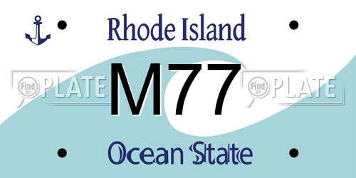 M77 Rhode Island License Plate