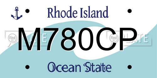 M780CP Rhode Island License Plate