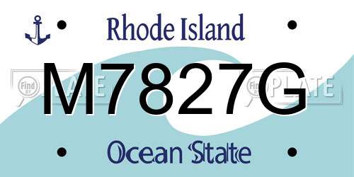 M7827G Rhode Island License Plate