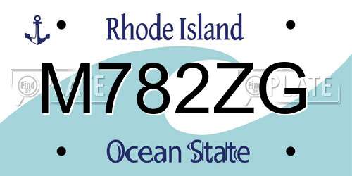 M782ZG Rhode Island License Plate