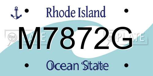 M7872G Rhode Island License Plate