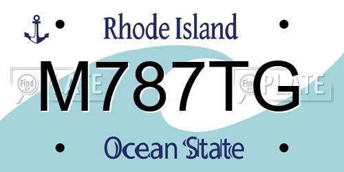 M787TG Rhode Island License Plate