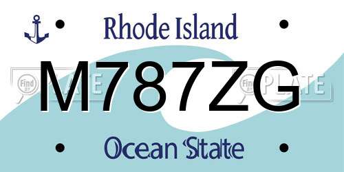 M787ZG Rhode Island License Plate