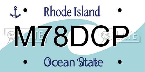 M78DCP Rhode Island License Plate