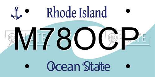 M78OCP Rhode Island License Plate