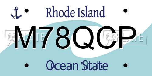 M78QCP Rhode Island License Plate
