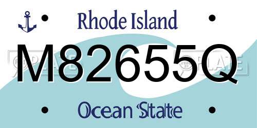 M82655Q Rhode Island License Plate