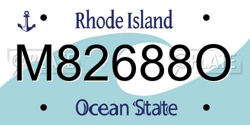 M82688O Rhode Island License Plate