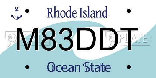 M83DDT Rhode Island License Plate