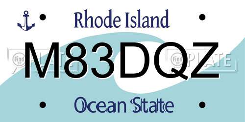M83DQZ Rhode Island License Plate