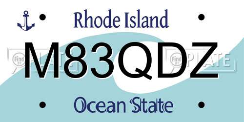 M83QDZ Rhode Island License Plate