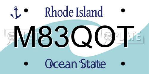 M83QOT Rhode Island License Plate